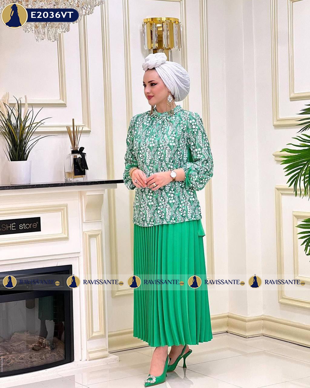 1238-Ensemble-Jupe-plissee-Vert-E2036VT.jpg