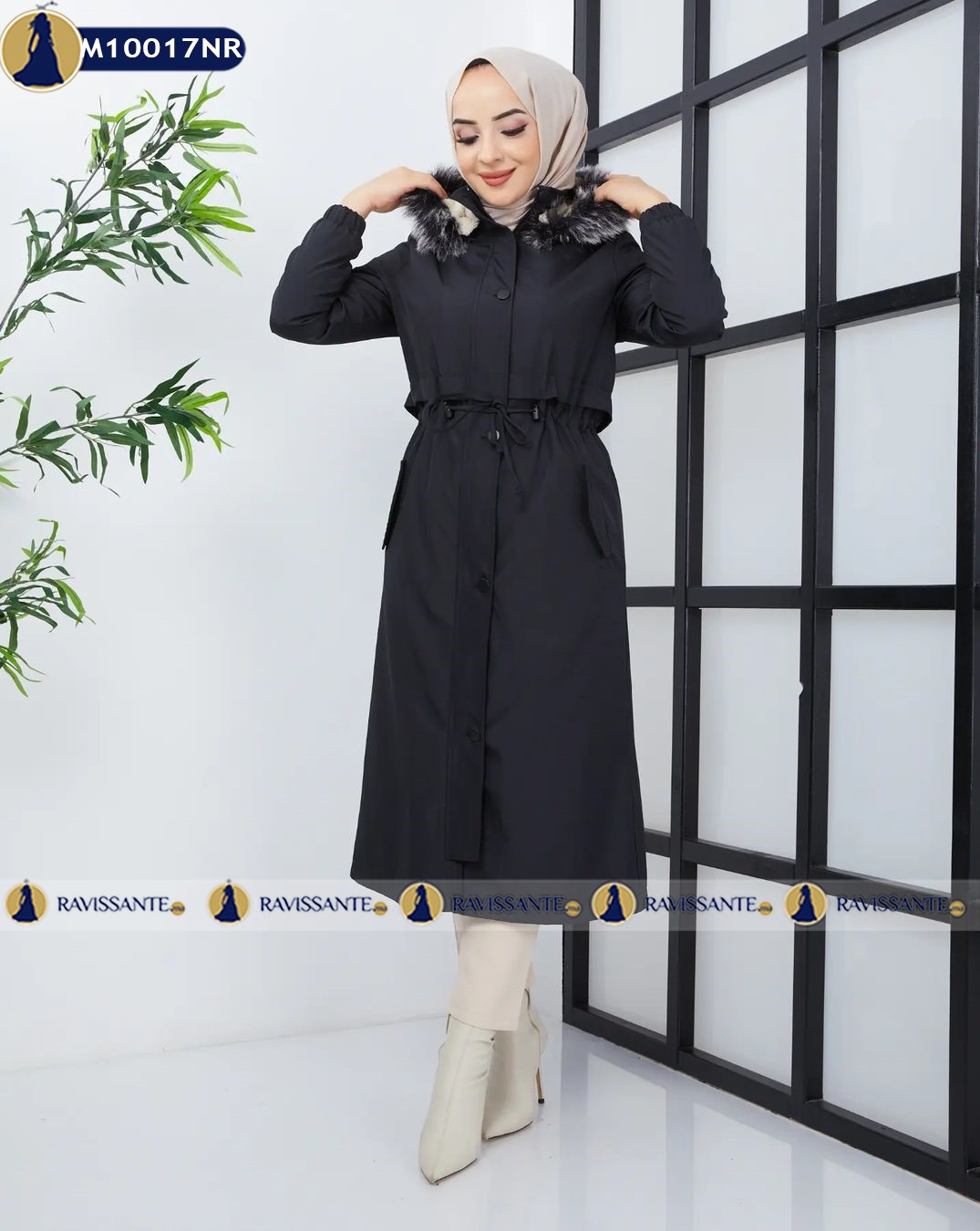 Manteau Imperméable à Capuche - Noir - M10017NR