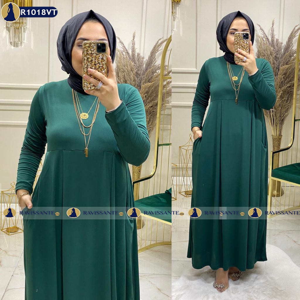 Robe à poches - Vert - R1018VT